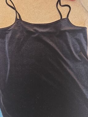 Ann Taylor Factory Black Velvet Spaghetti Strap Cami